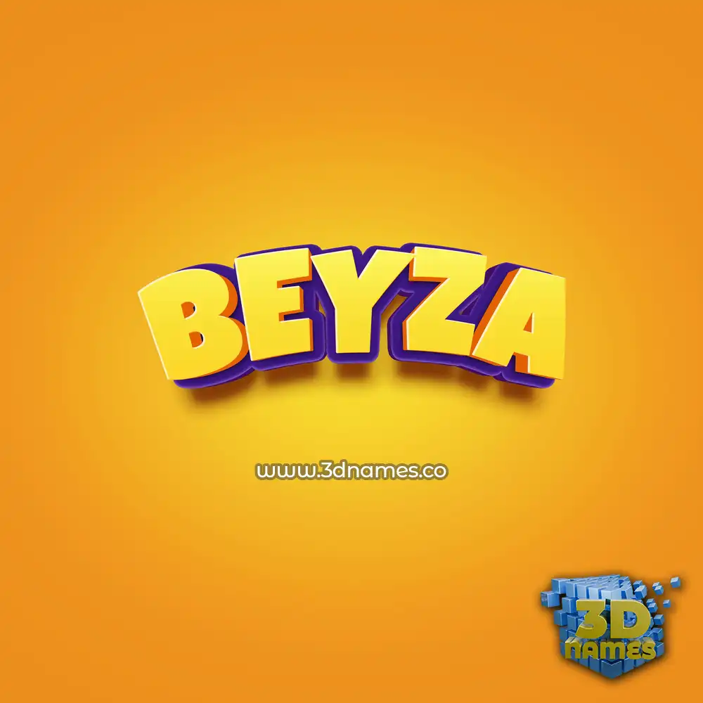 beyza in Orange Toon style - 3D name wallpaper
