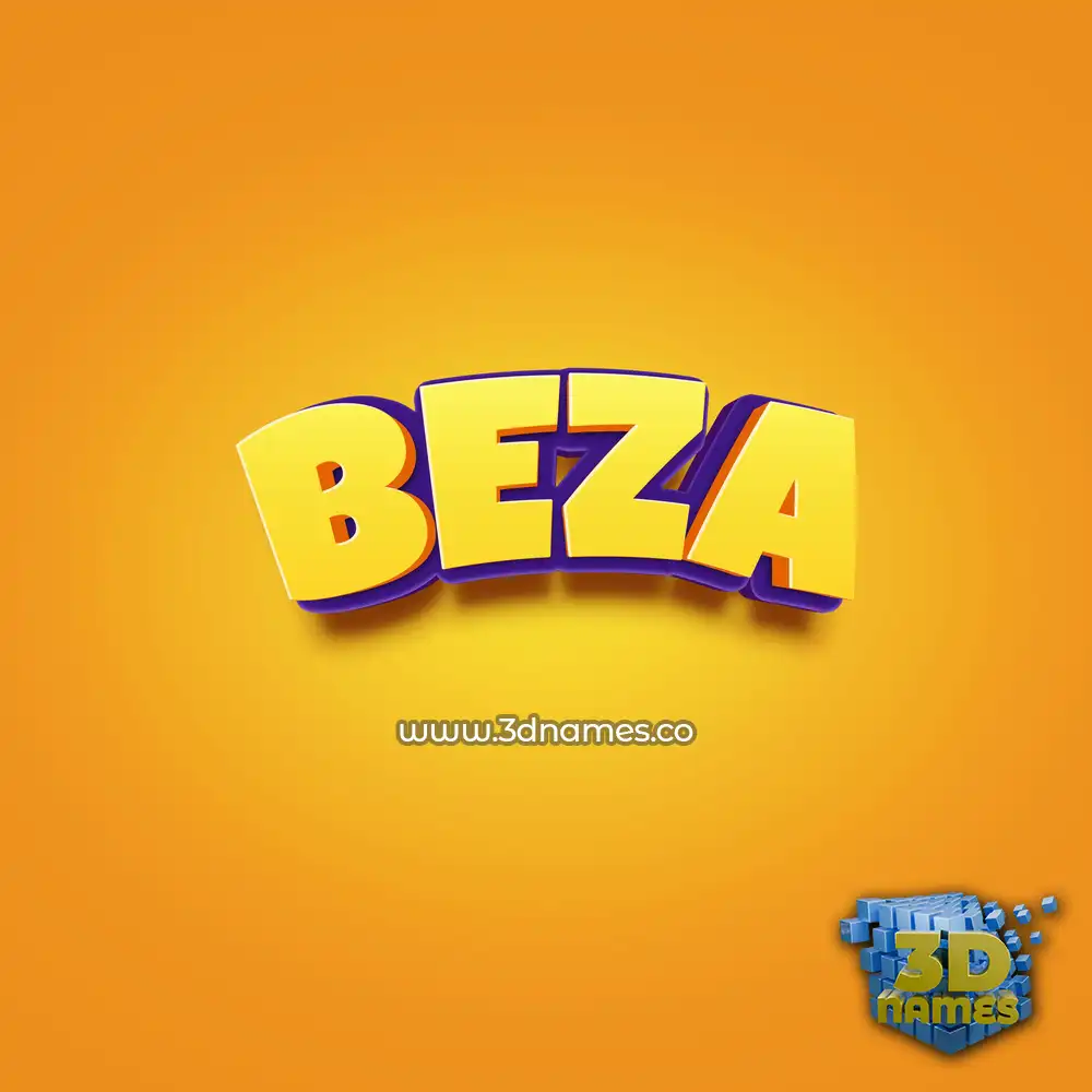 beza in Orange Toon style - 3D name wallpaper