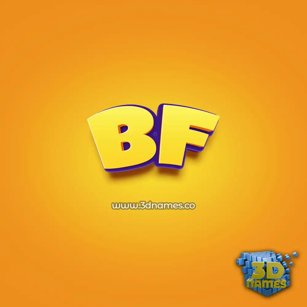 bf in Orange Toon style - 3D name wallpaper