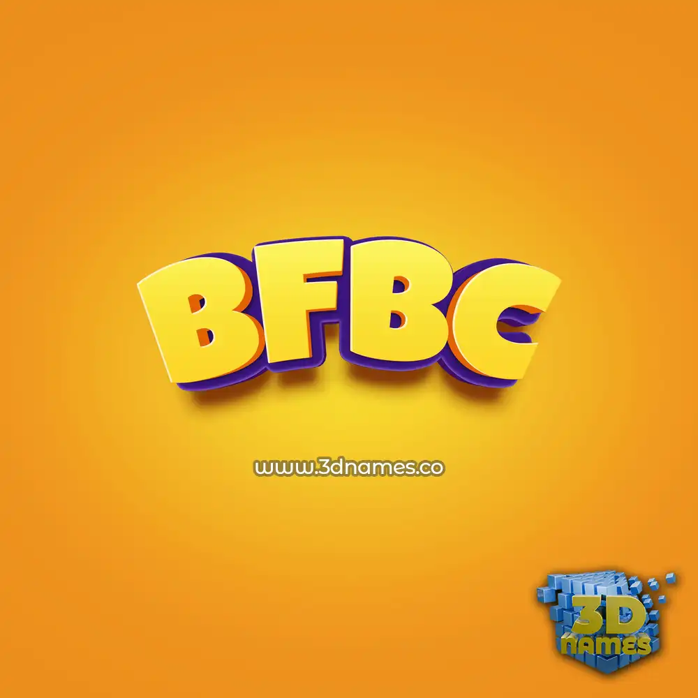 bfbc in Orange Toon style - 3D name wallpaper
