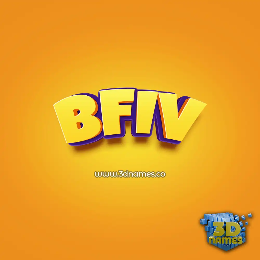 bfiv in Orange Toon style - 3D name wallpaper
