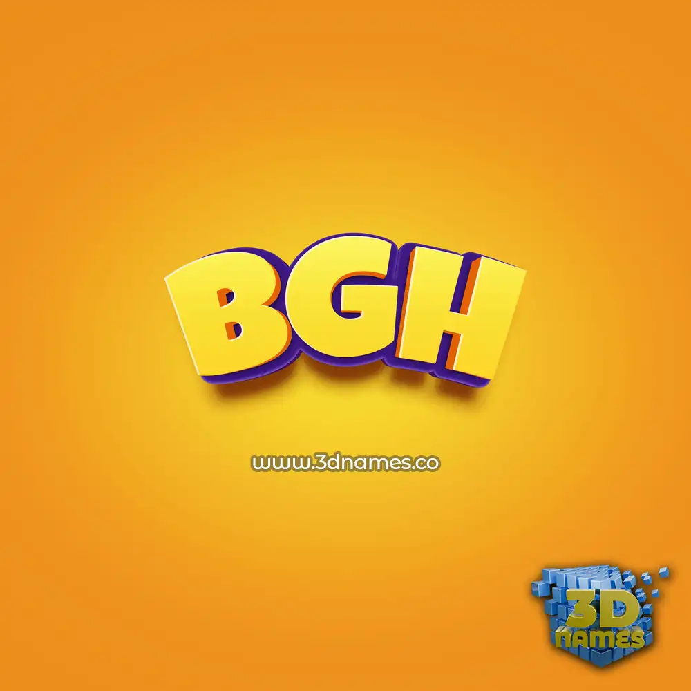 bgh in Orange Toon style - 3D name wallpaper