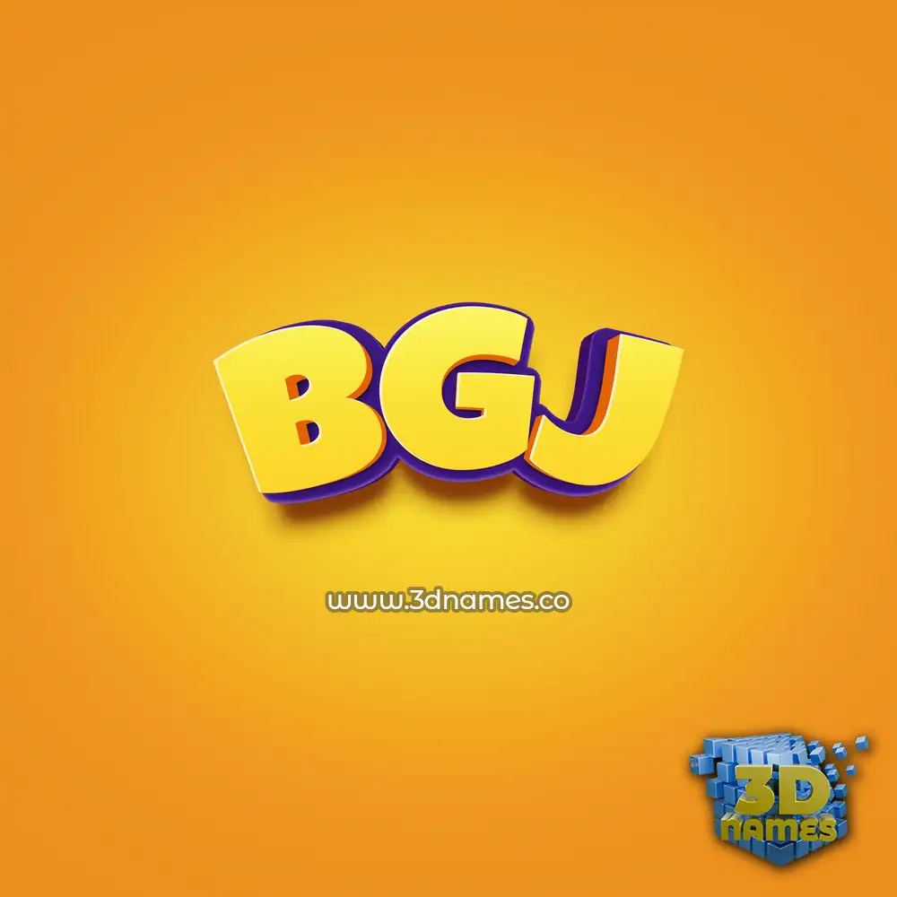 bgj in Orange Toon style - 3D name wallpaper