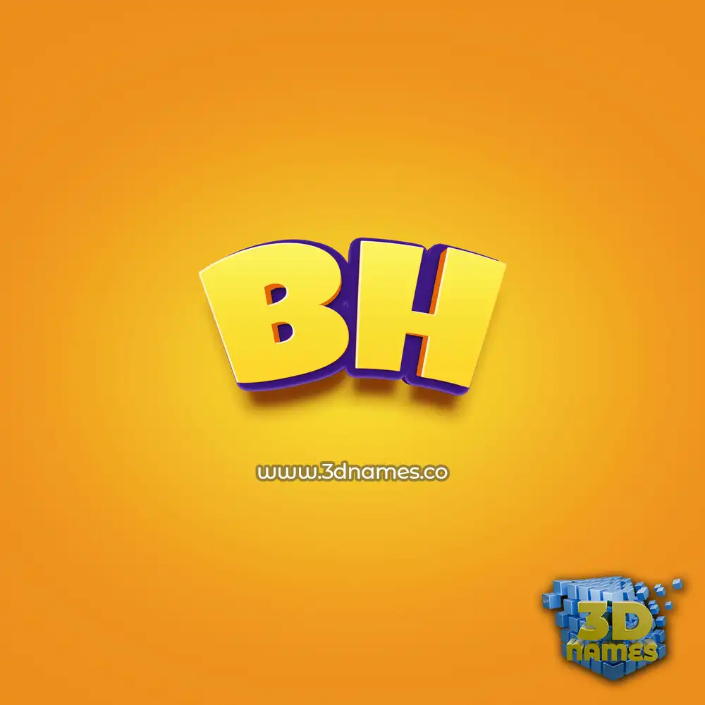 bh in Orange Toon style - 3D name wallpaper