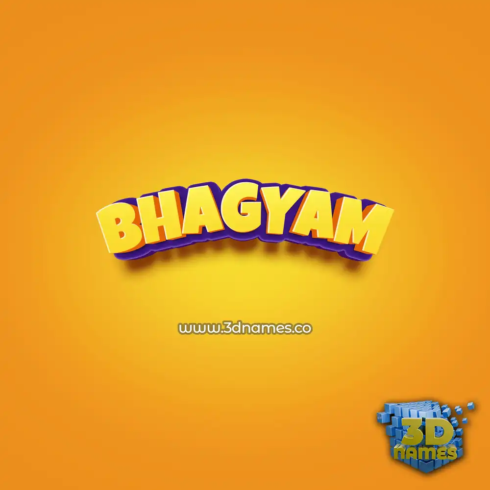 bhagyam in Orange Toon style - 3D name wallpaper