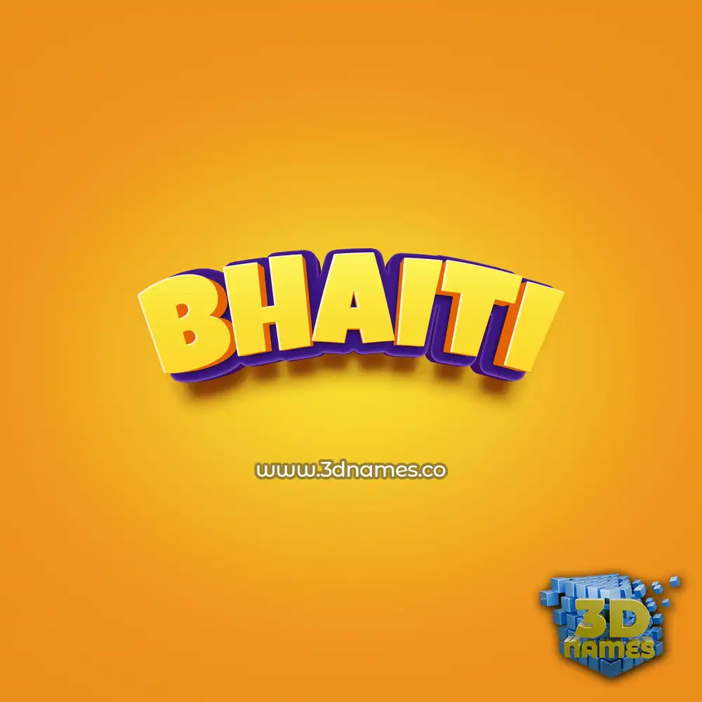 bhaiti in Orange Toon style - 3D name wallpaper