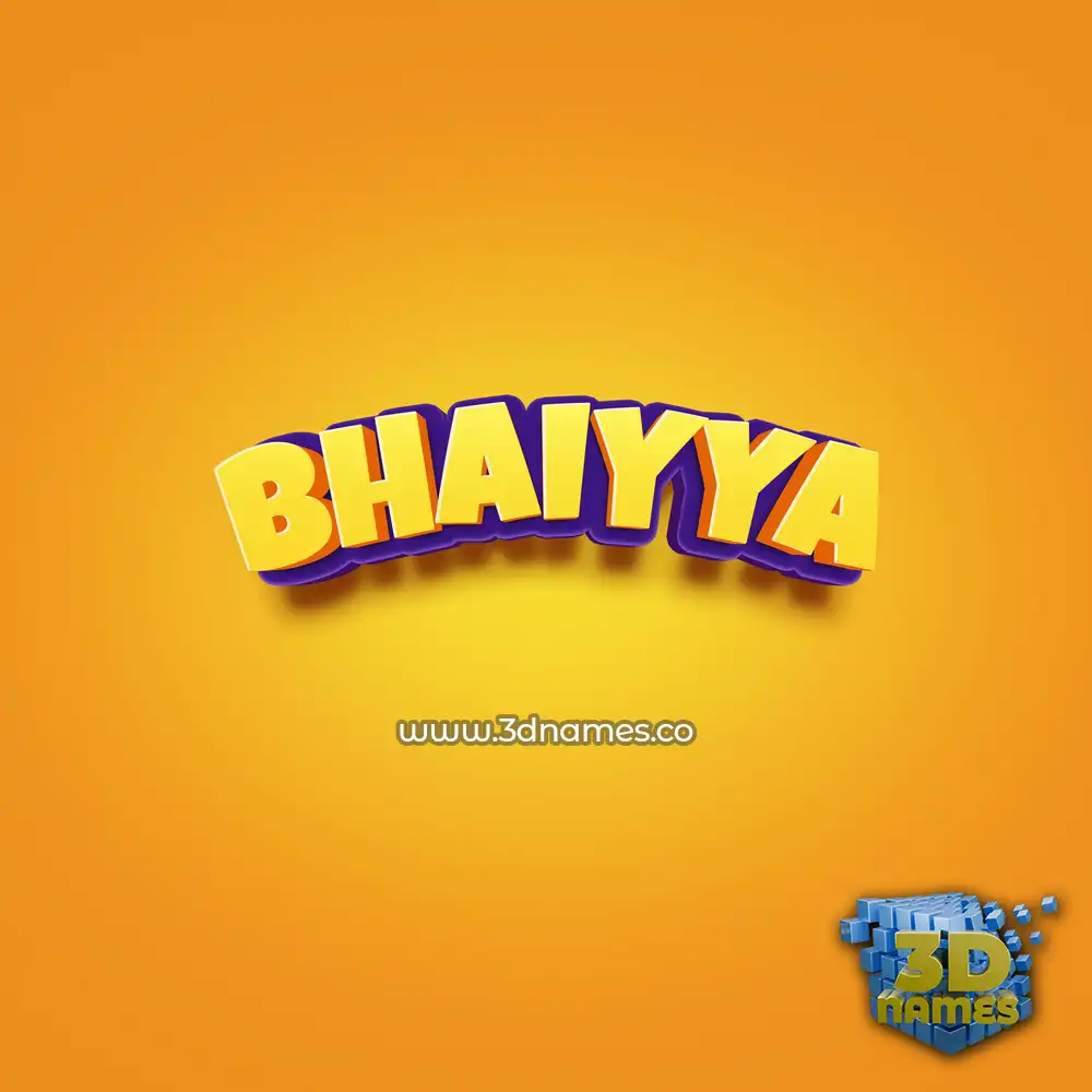 bhaiyya in Orange Toon style - 3D name wallpaper