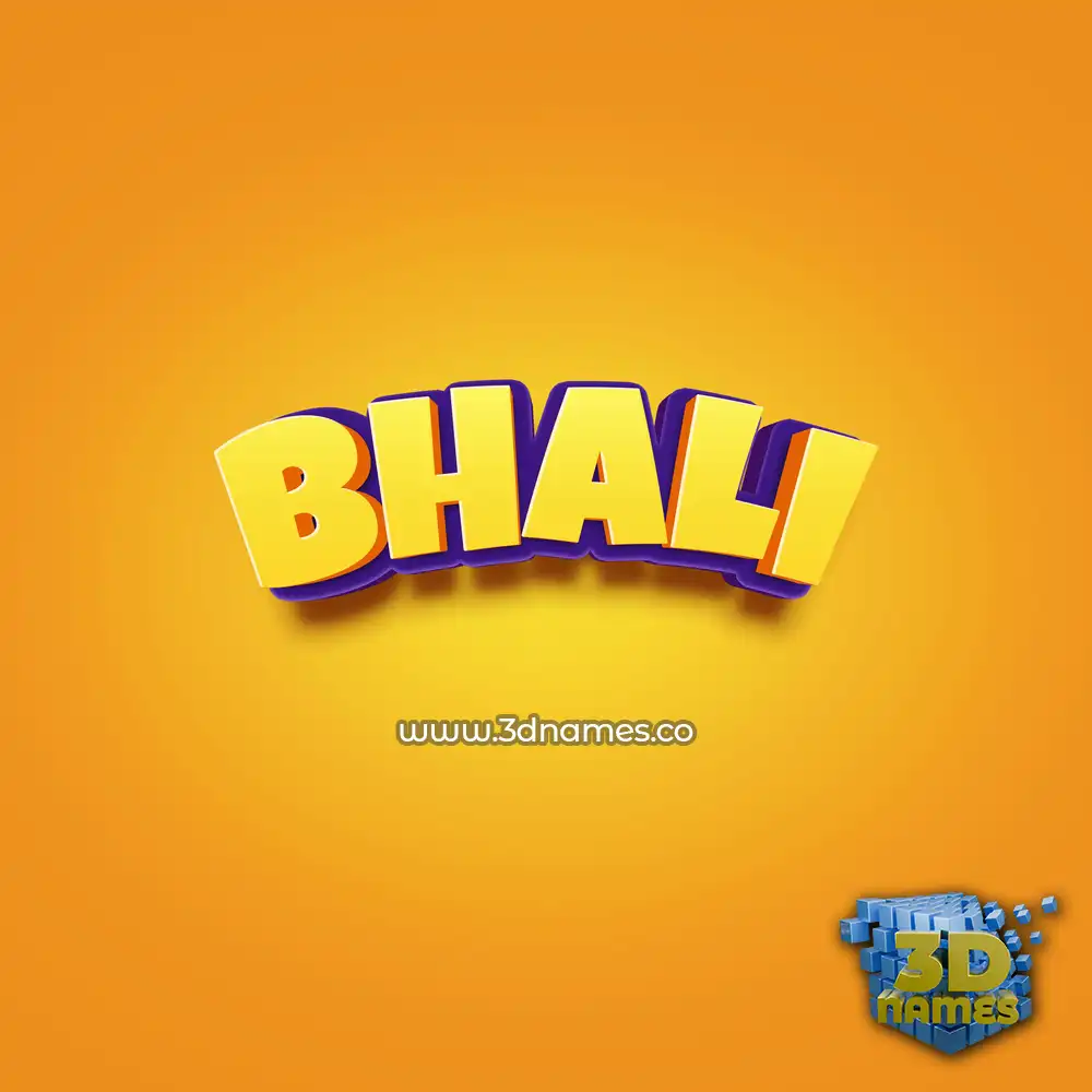 bhali in Orange Toon style - 3D name wallpaper