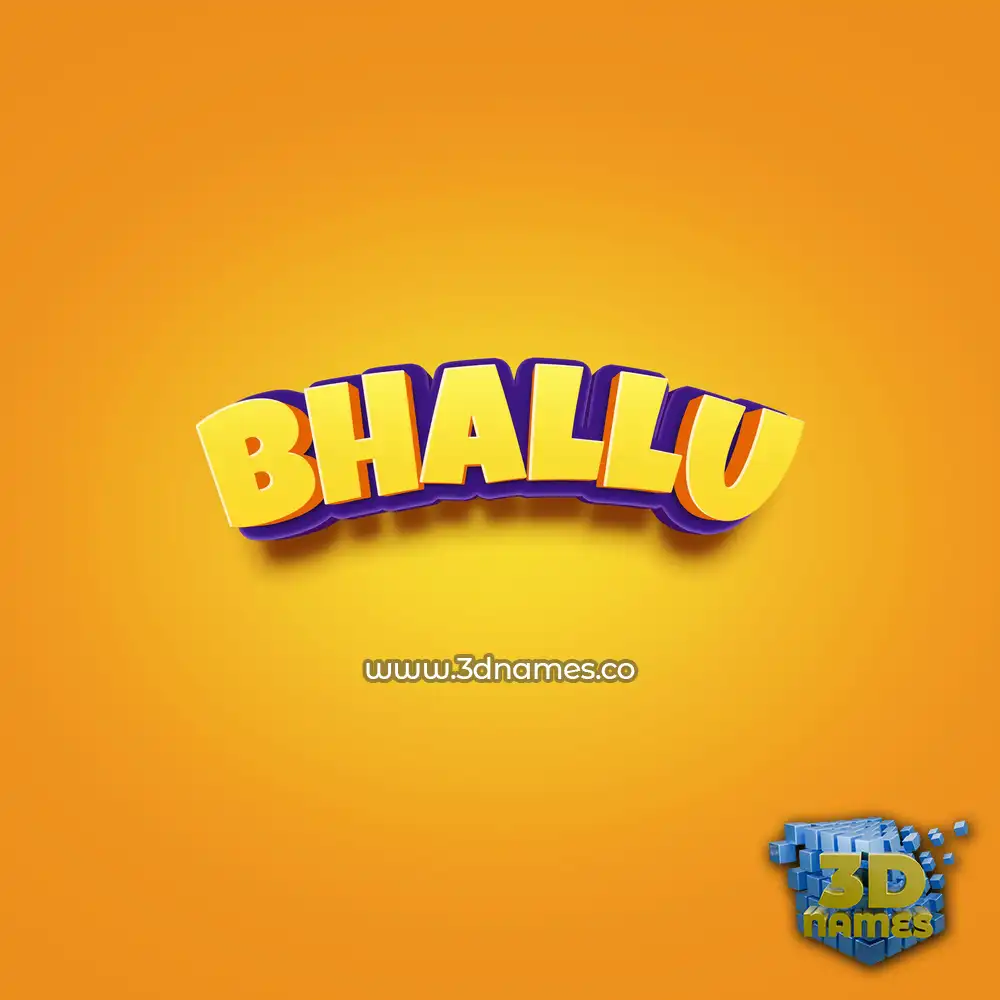 bhallu in Orange Toon style - 3D name wallpaper