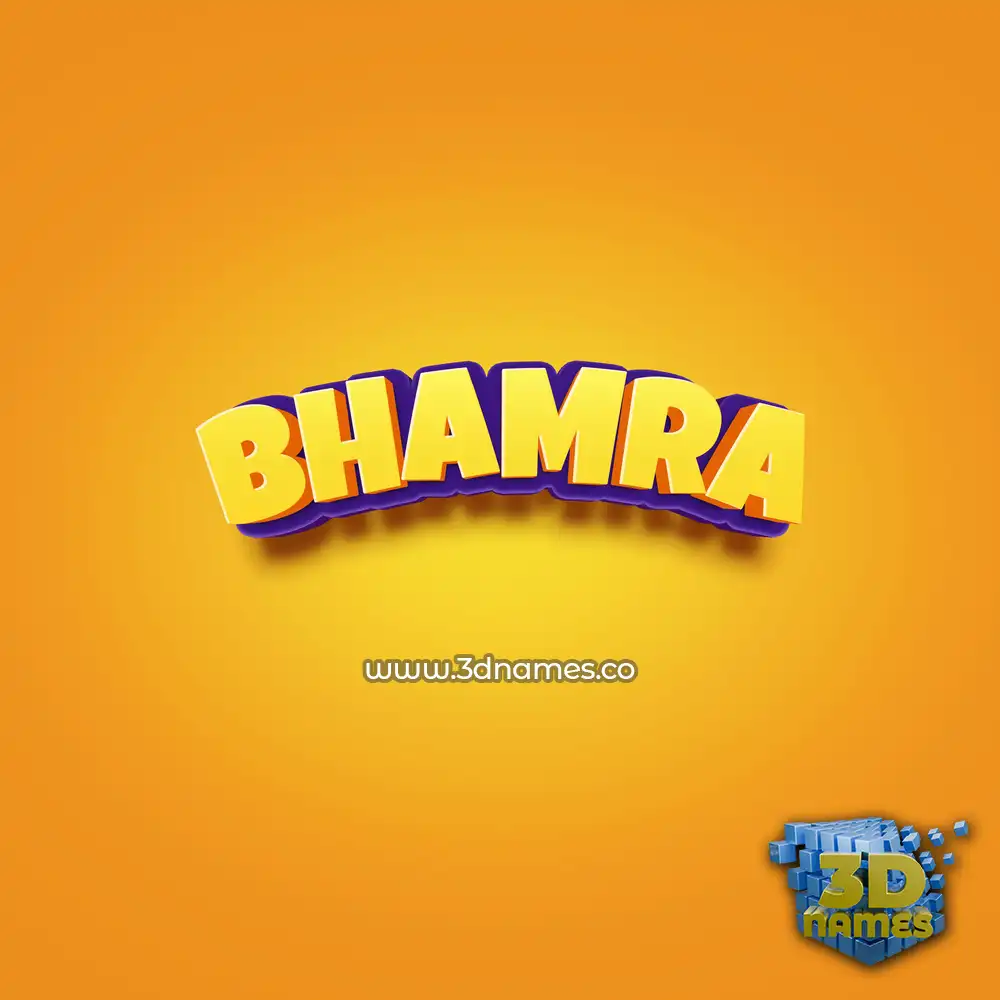 bhamra in Orange Toon style - 3D name wallpaper