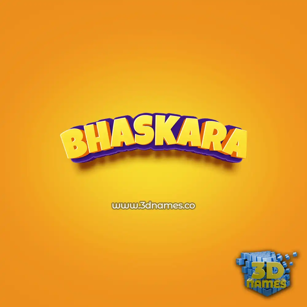bhaskara in Orange Toon style - 3D name wallpaper