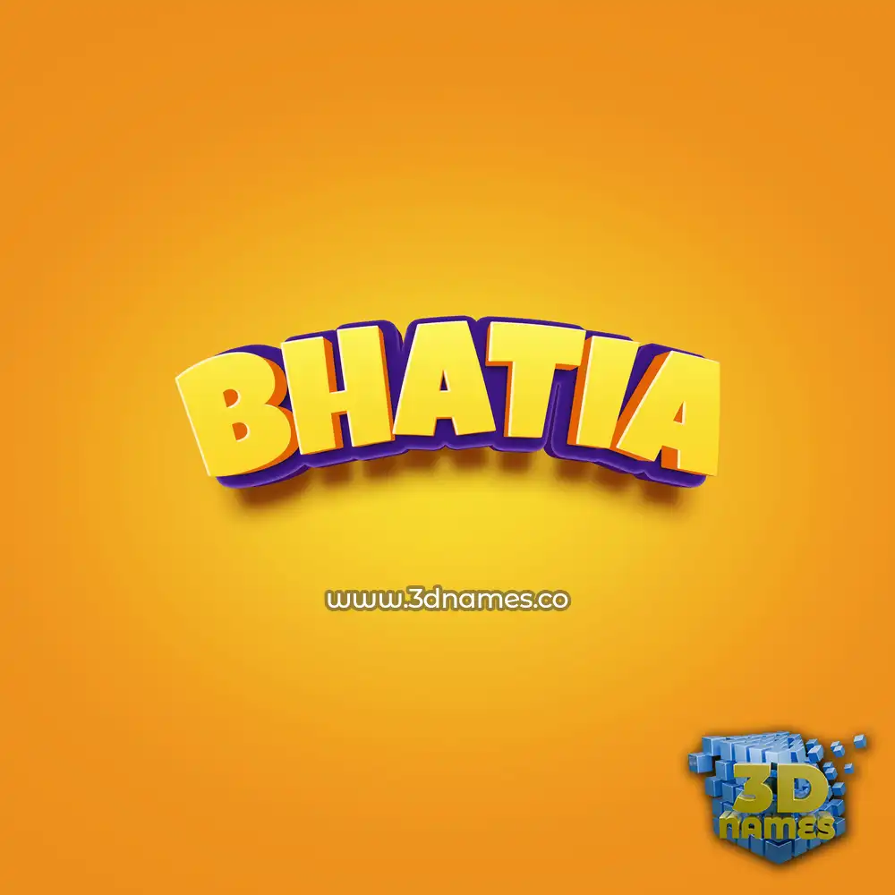 bhatia in Orange Toon style - 3D name wallpaper