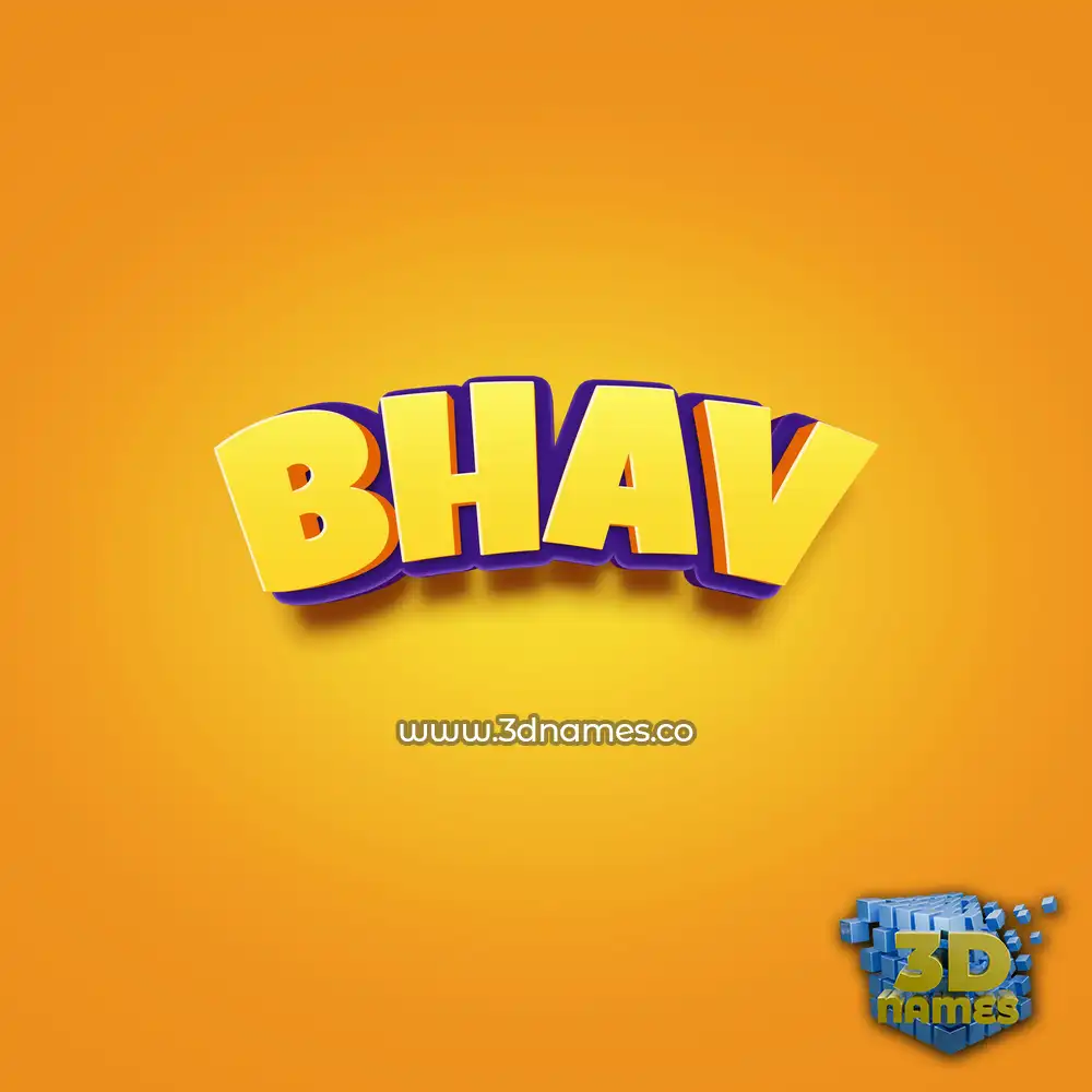 bhav in Orange Toon style - 3D name wallpaper