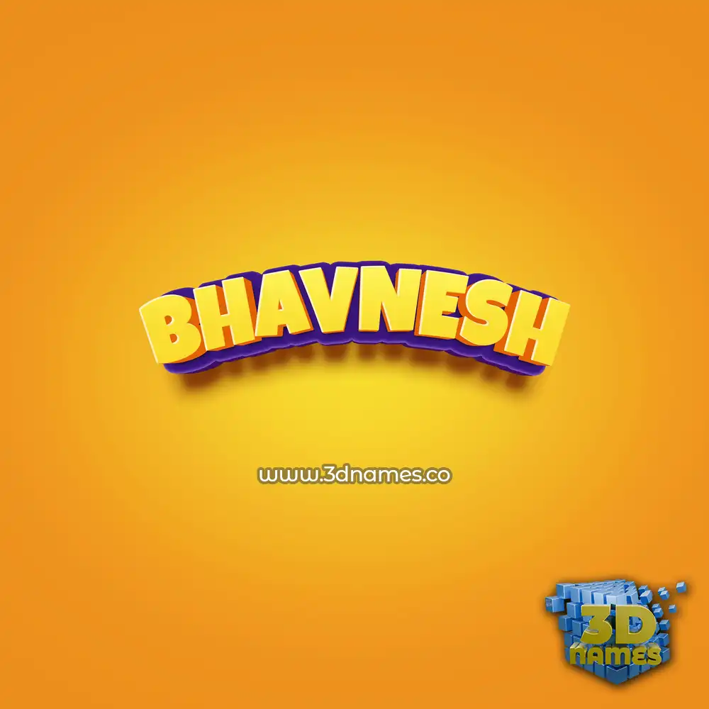 bhavnesh in Orange Toon style - 3D name wallpaper