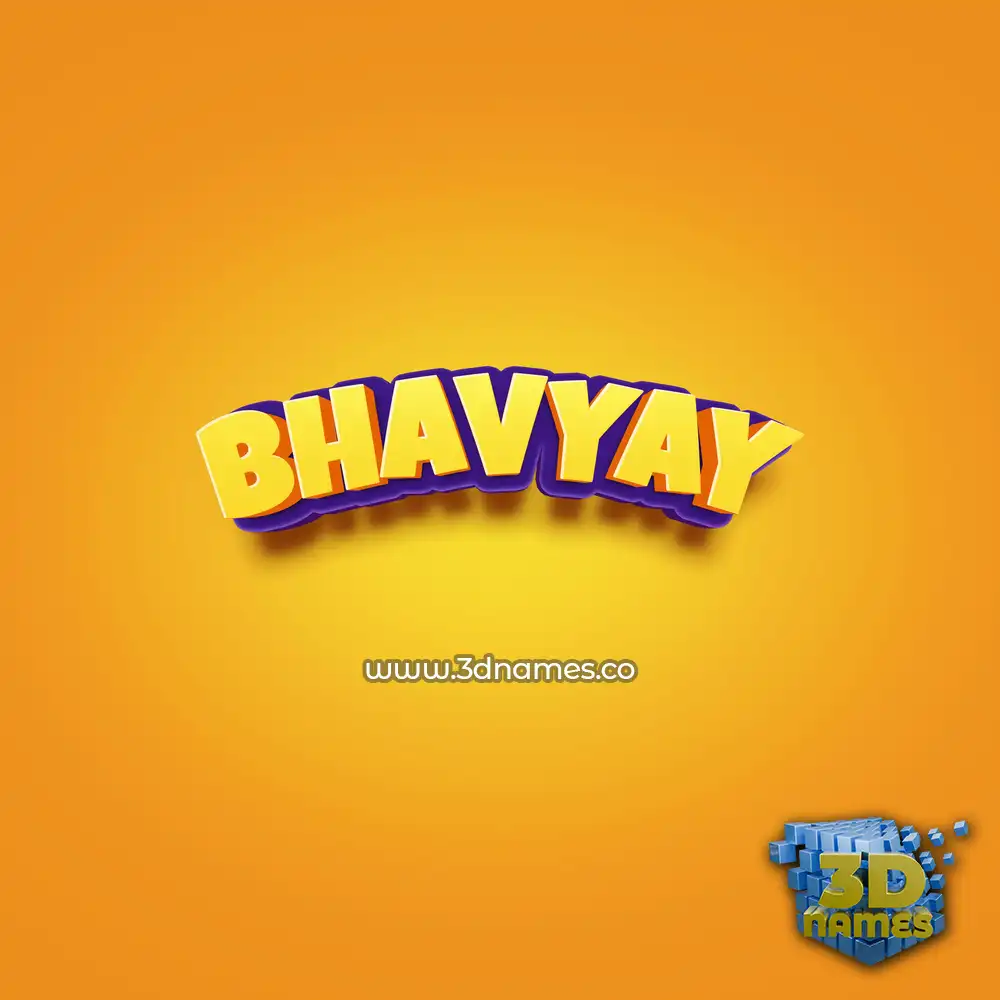 bhavyay in Orange Toon style - 3D name wallpaper