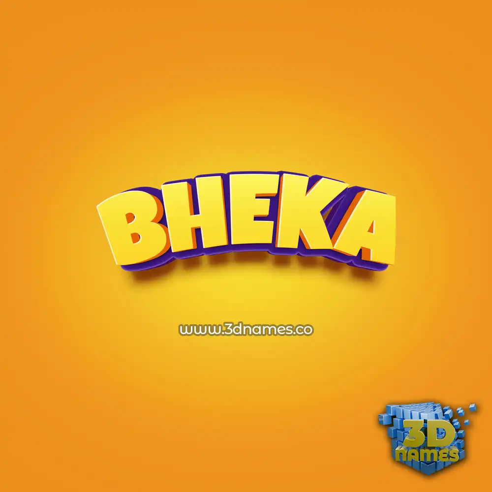 bheka in Orange Toon style - 3D name wallpaper