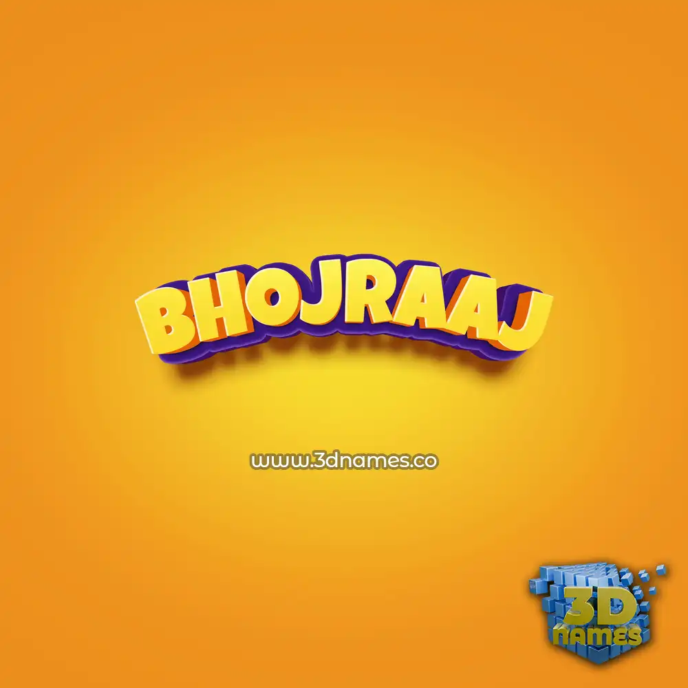 bhojraaj in Orange Toon style - 3D name wallpaper
