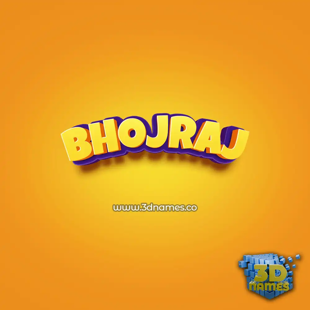 bhojraj in Orange Toon style - 3D name wallpaper