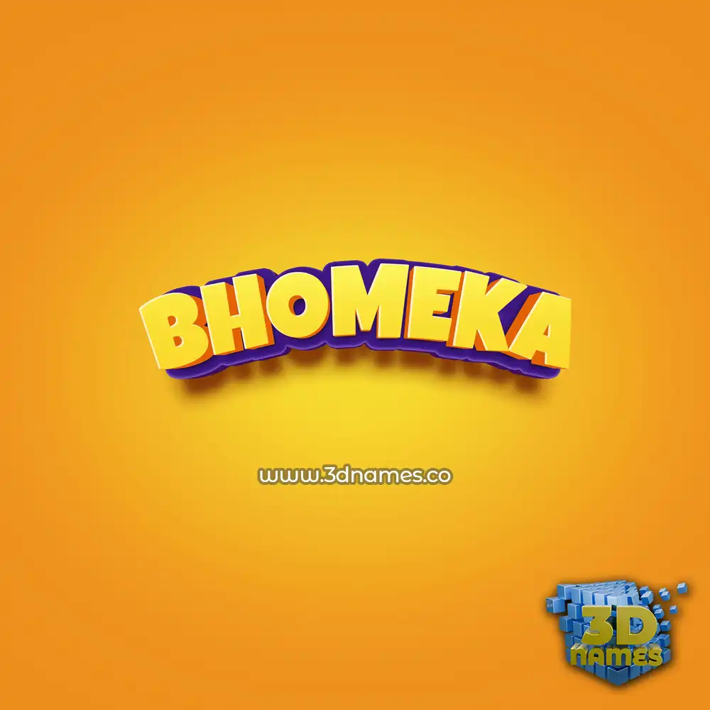 bhomeka in Orange Toon style - 3D name wallpaper