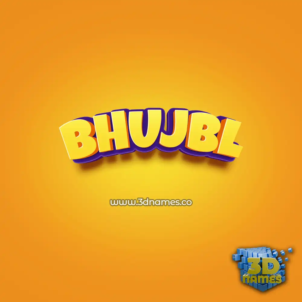bhujbl in Orange Toon style - 3D name wallpaper