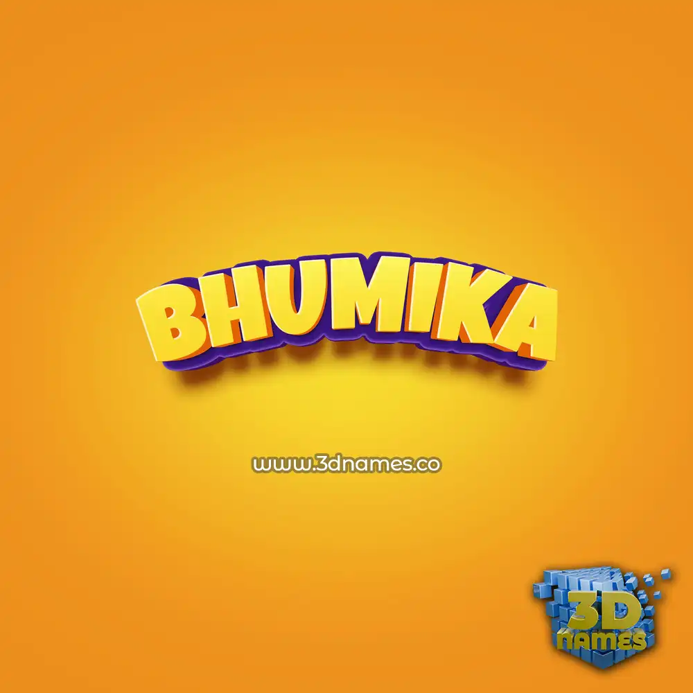 bhumika in Orange Toon style - 3D name wallpaper