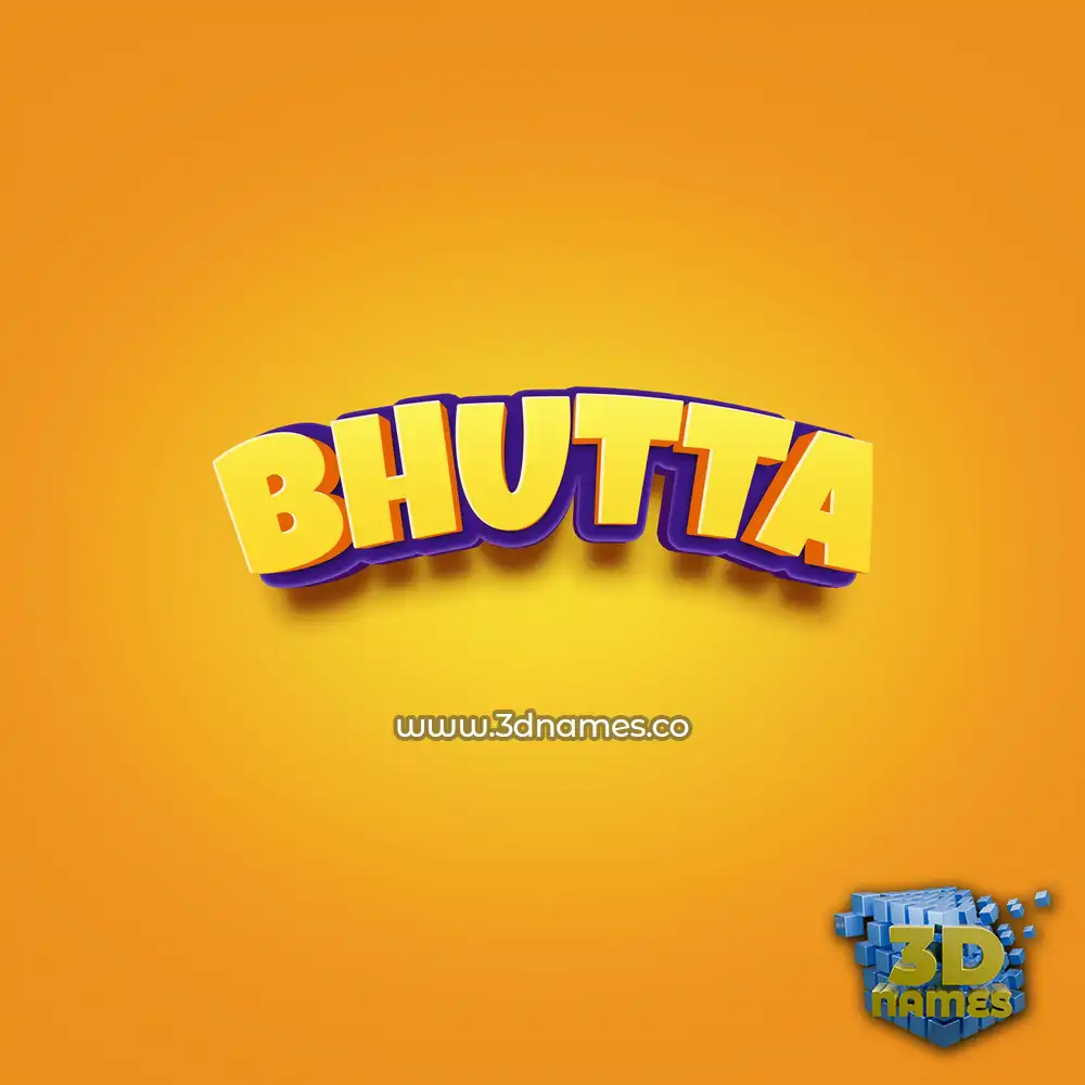 bhutta in Orange Toon style - 3D name wallpaper