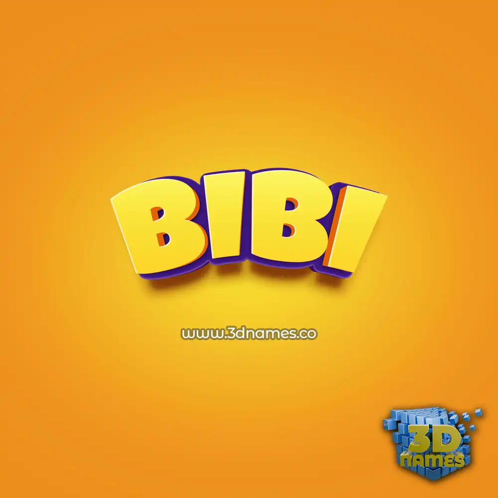 bibi in Orange Toon style - 3D name wallpaper