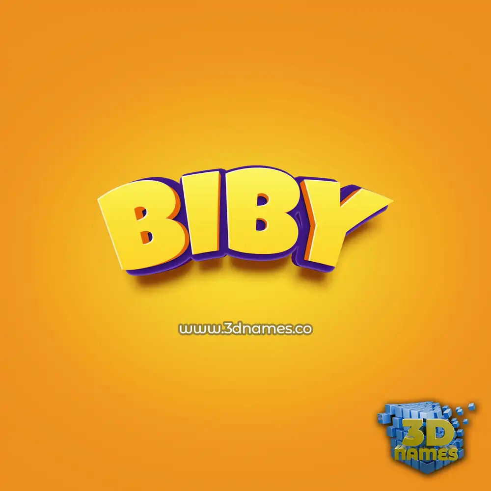 biby in Orange Toon style - 3D name wallpaper