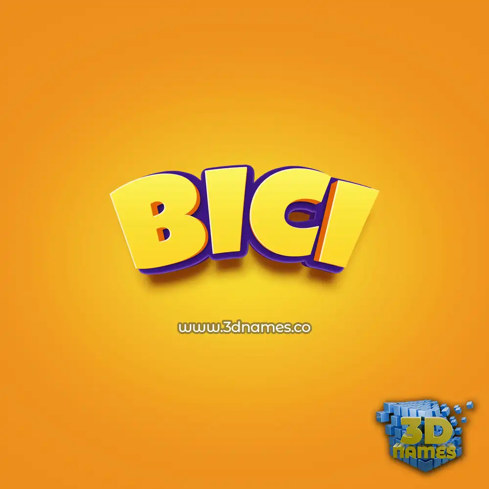 bici in Orange Toon style - 3D name wallpaper