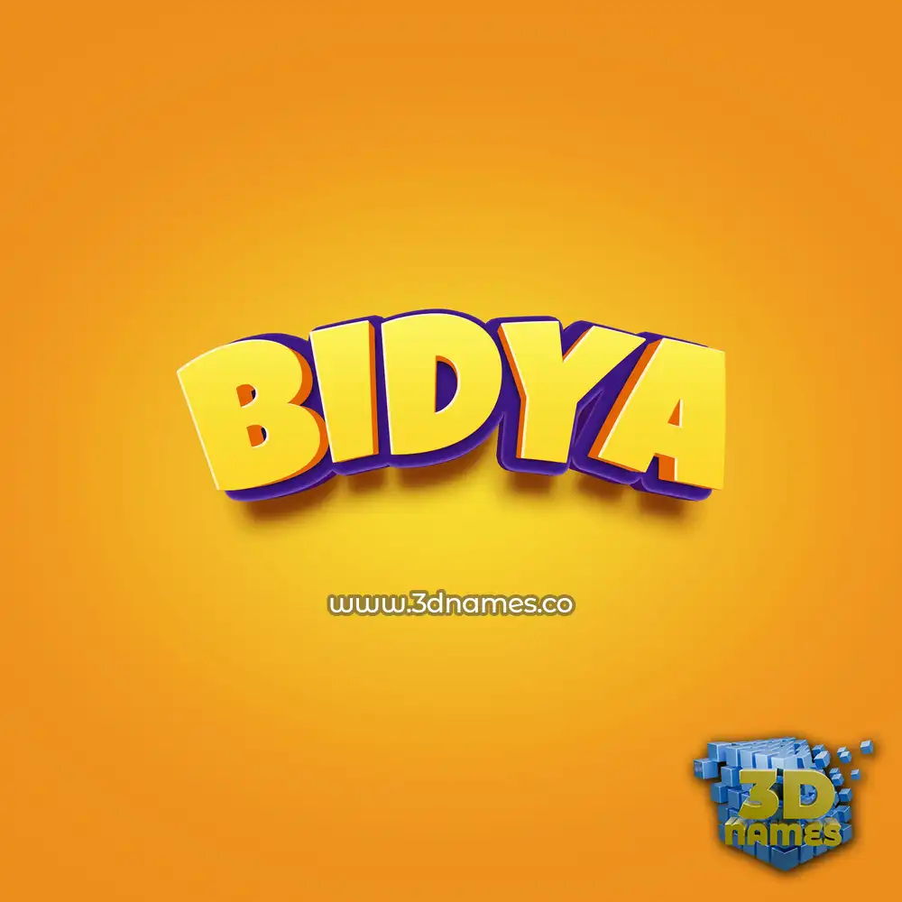 bidya in Orange Toon style - 3D name wallpaper