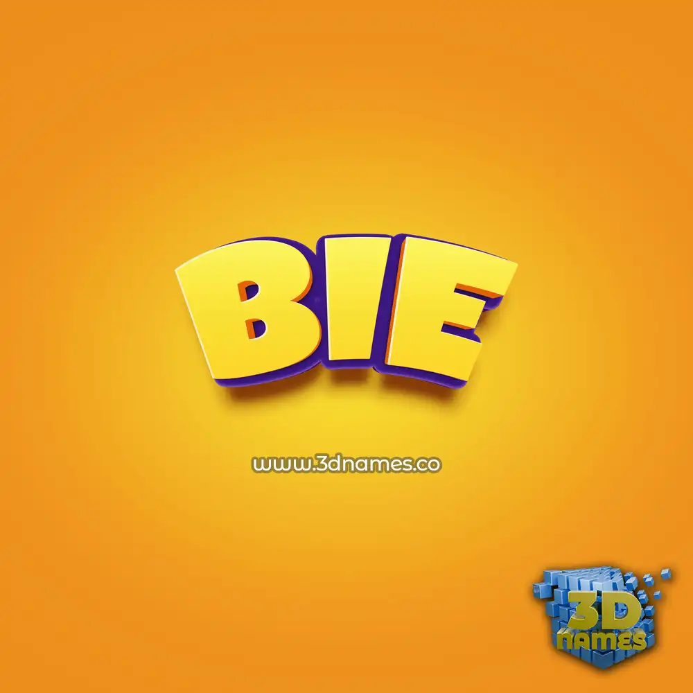 bie in Orange Toon style - 3D name wallpaper