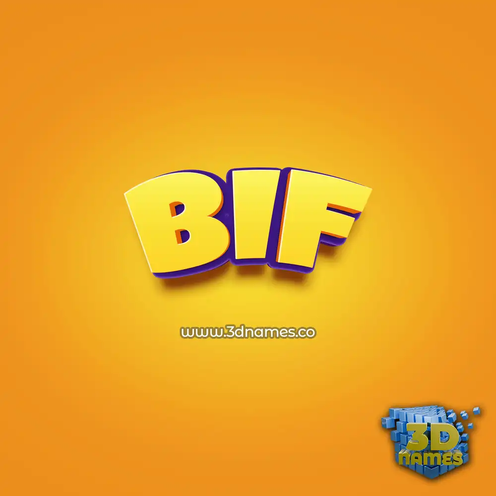 bif in Orange Toon style - 3D name wallpaper