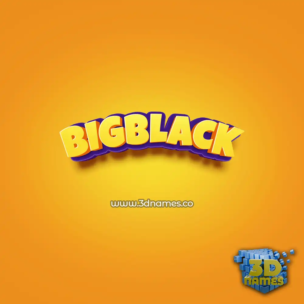 bigblack in Orange Toon style - 3D name wallpaper