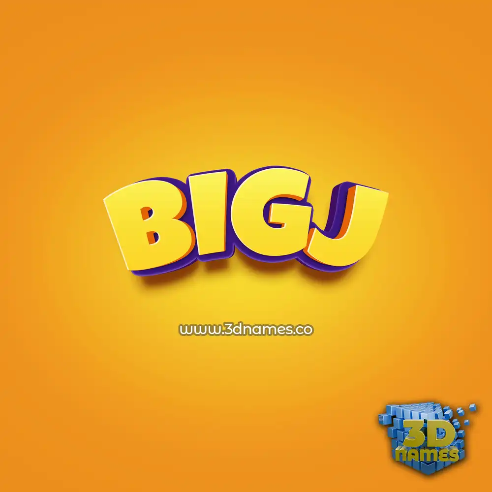 bigj in Orange Toon style - 3D name wallpaper