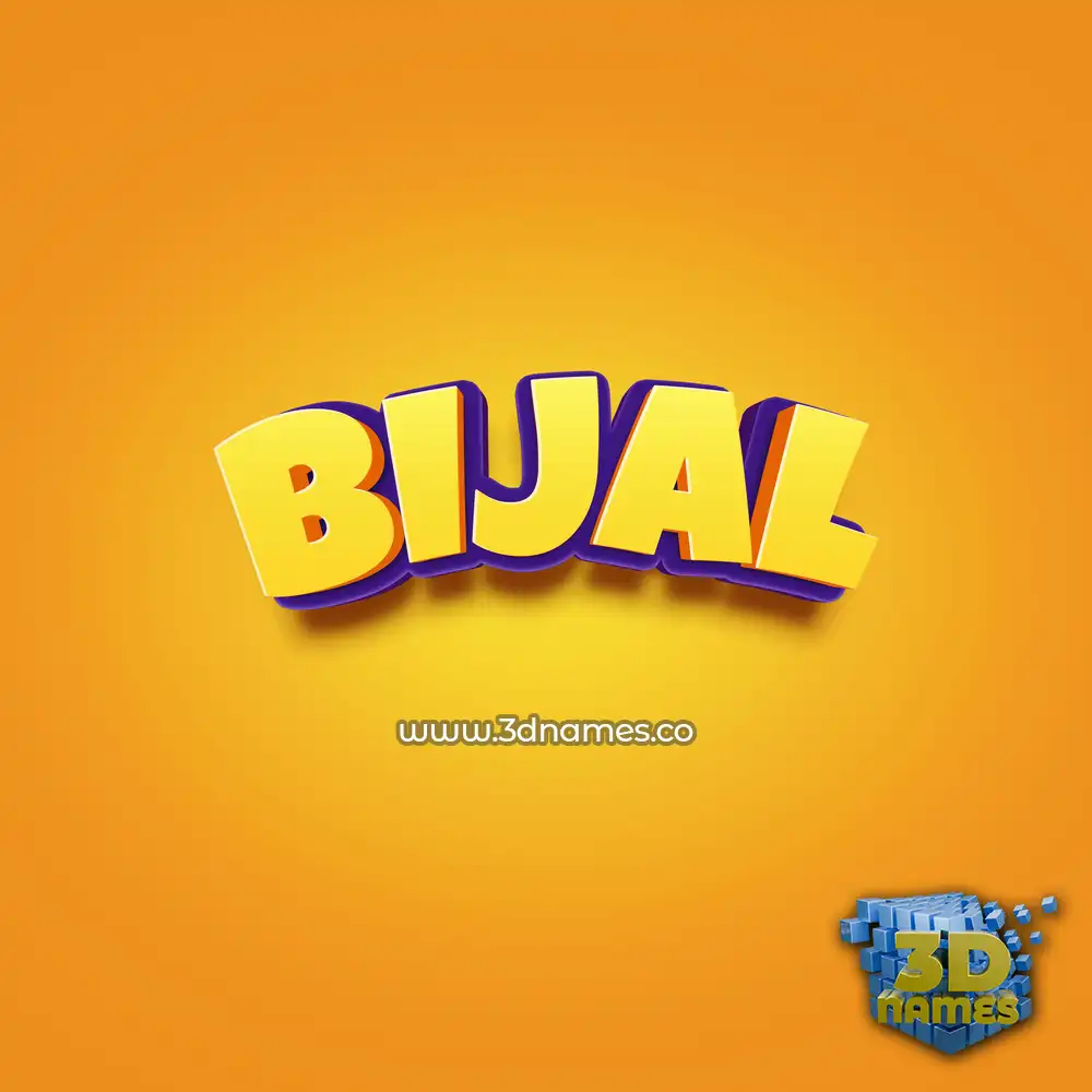 bijal in Orange Toon style - 3D name wallpaper