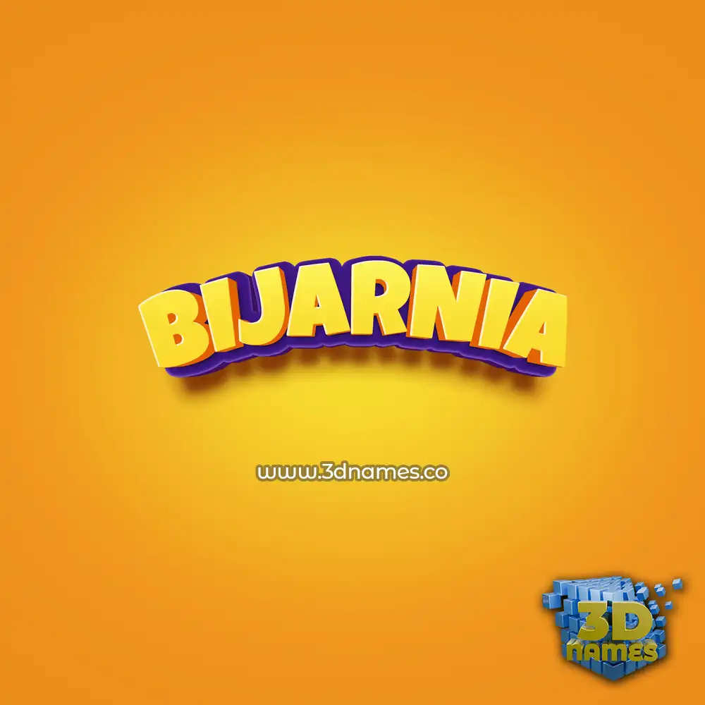 bijarnia in Orange Toon style - 3D name wallpaper