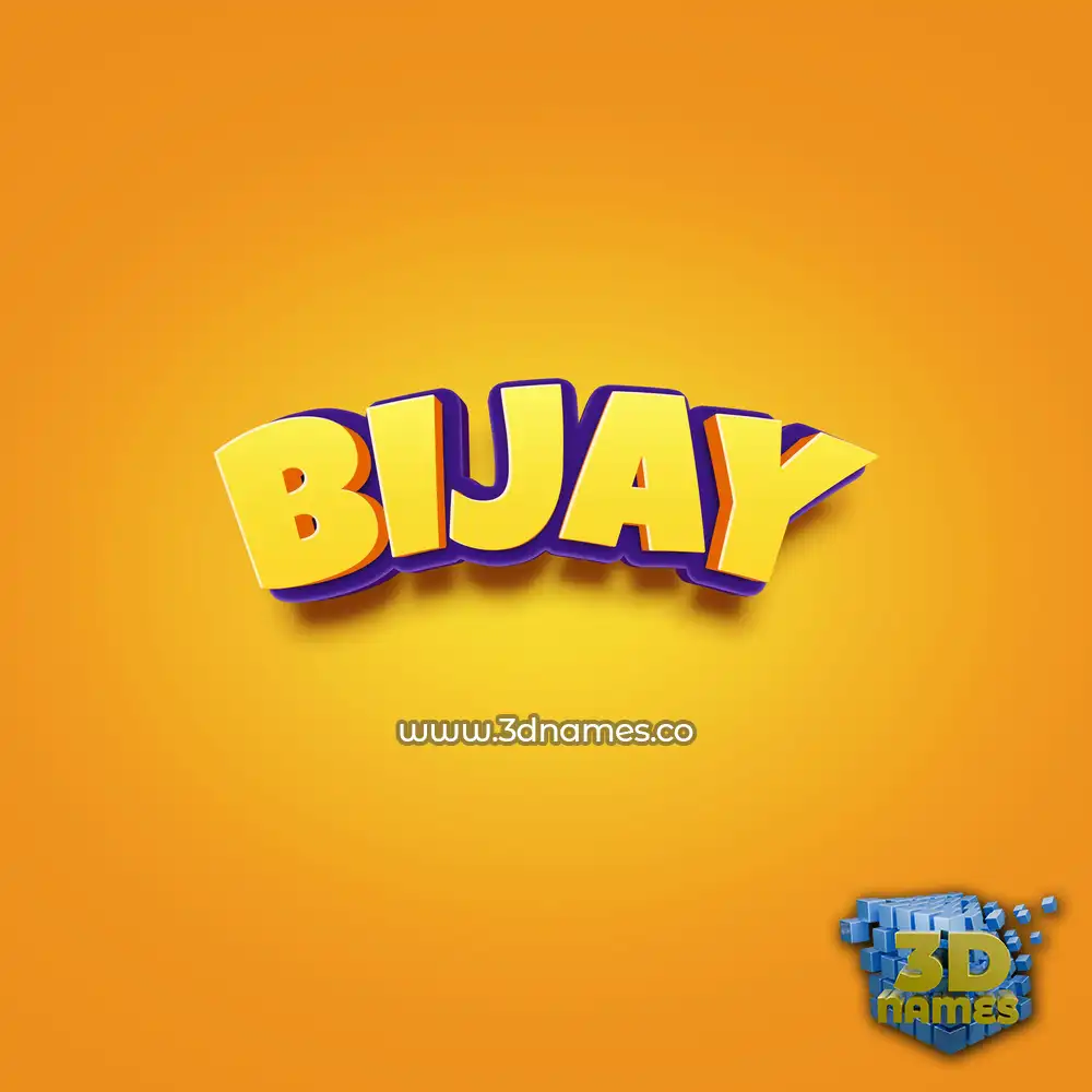 bijay in Orange Toon style - 3D name wallpaper
