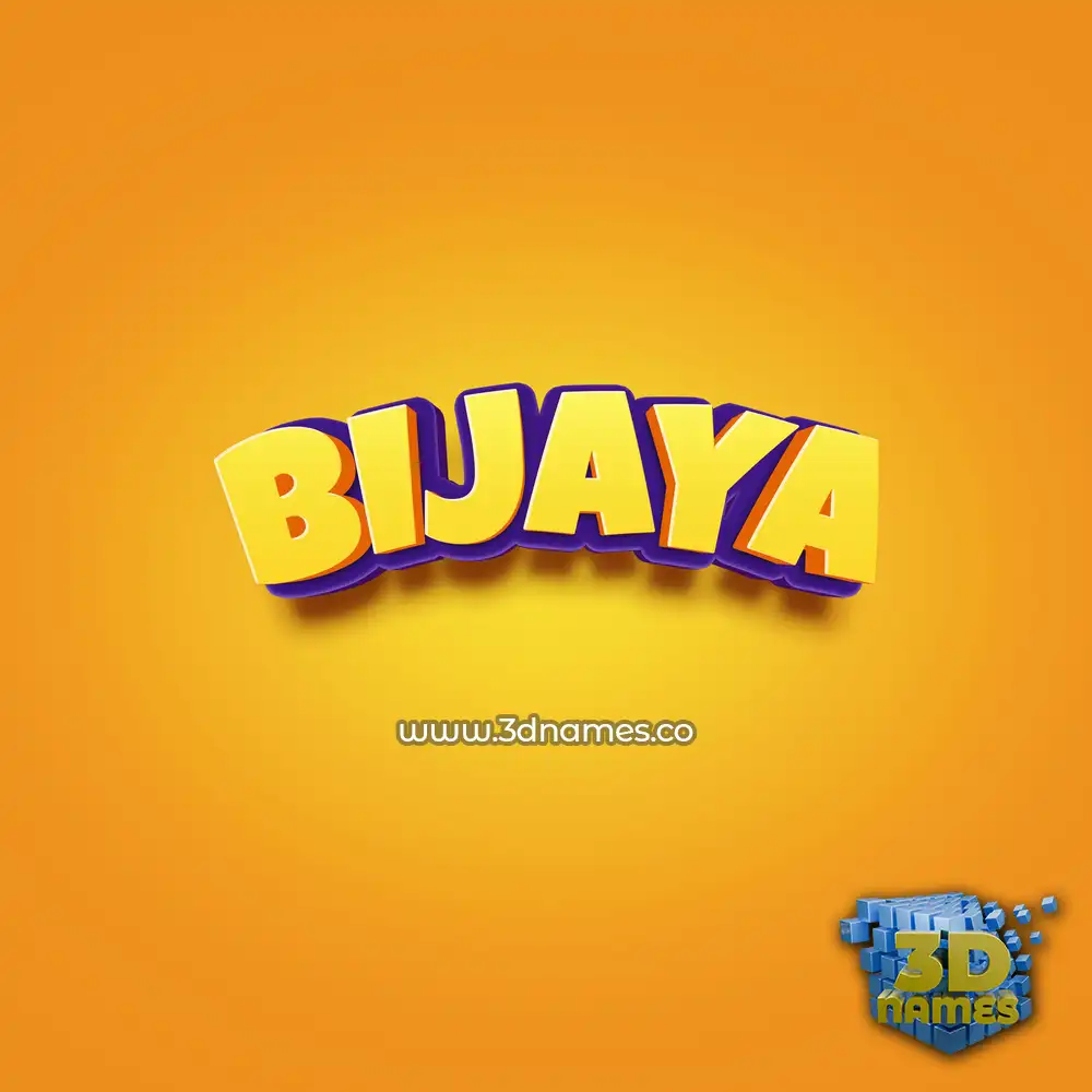 bijaya in Orange Toon style - 3D name wallpaper