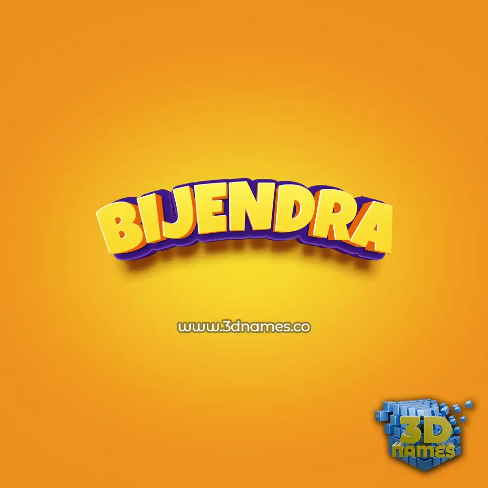 bijendra in Orange Toon style - 3D name wallpaper