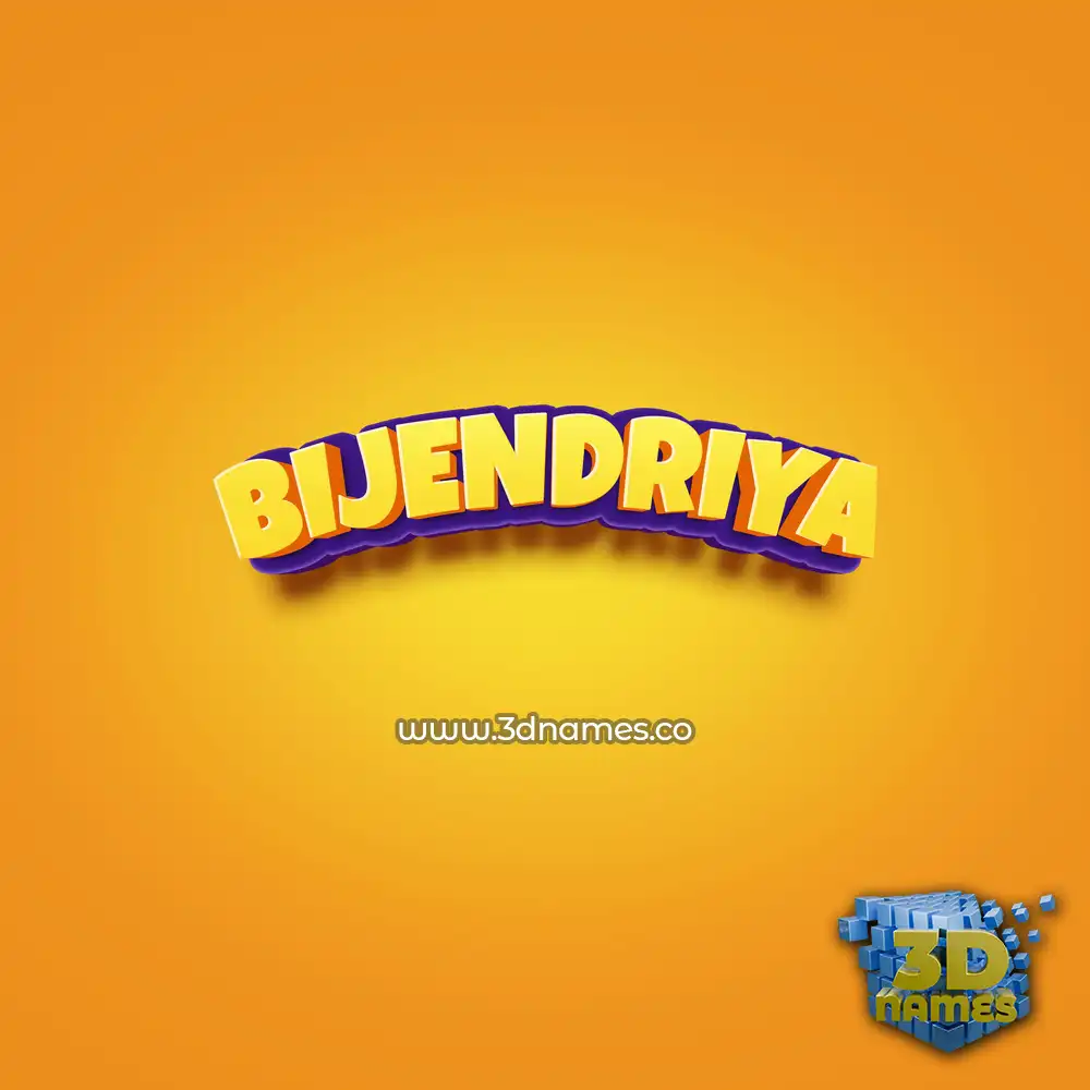 bijendriya in Orange Toon style - 3D name wallpaper