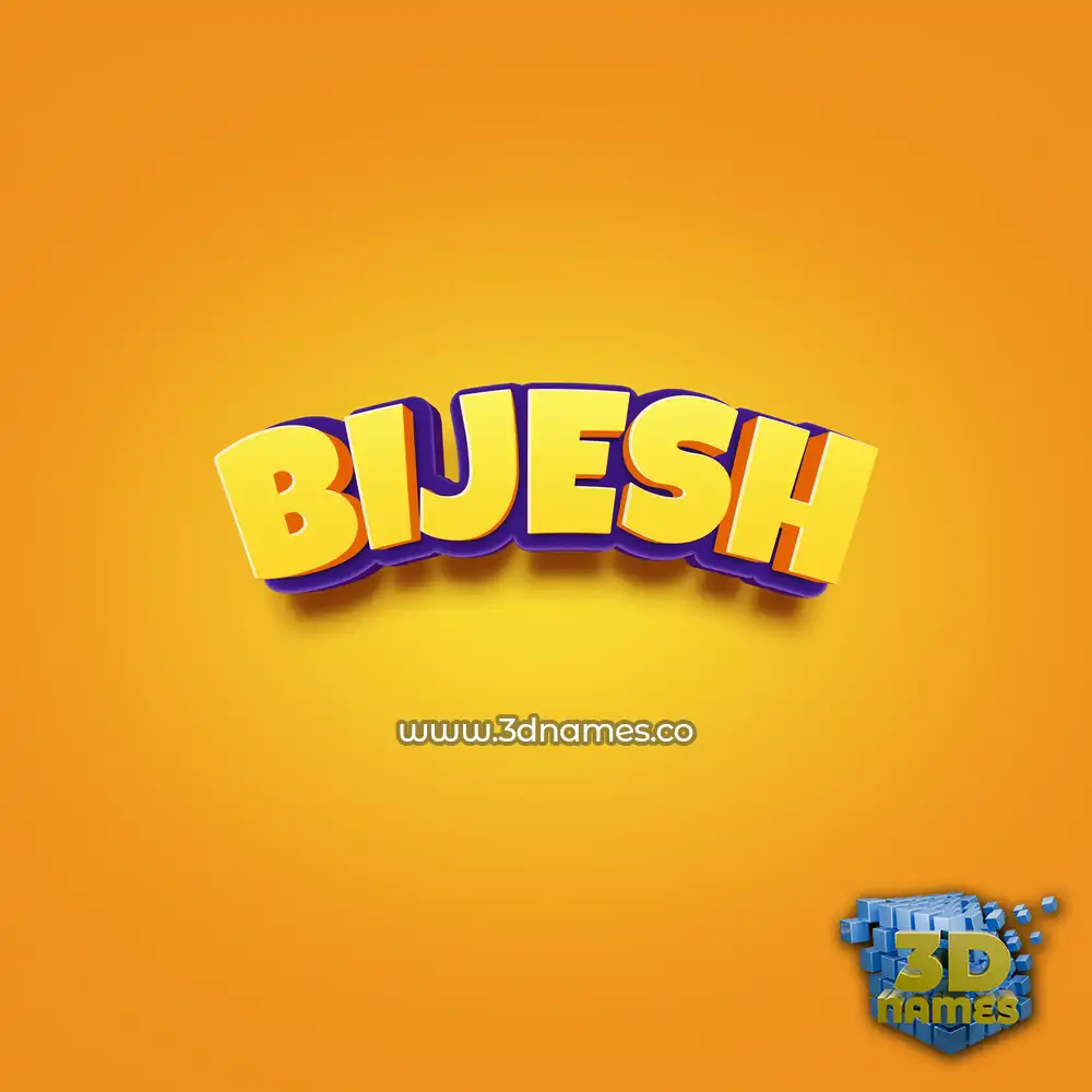 bijesh in Orange Toon style - 3D name wallpaper