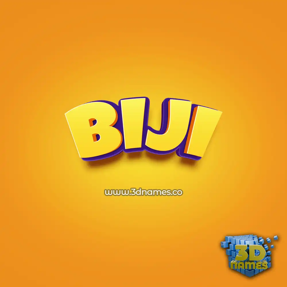 biji in Orange Toon style - 3D name wallpaper