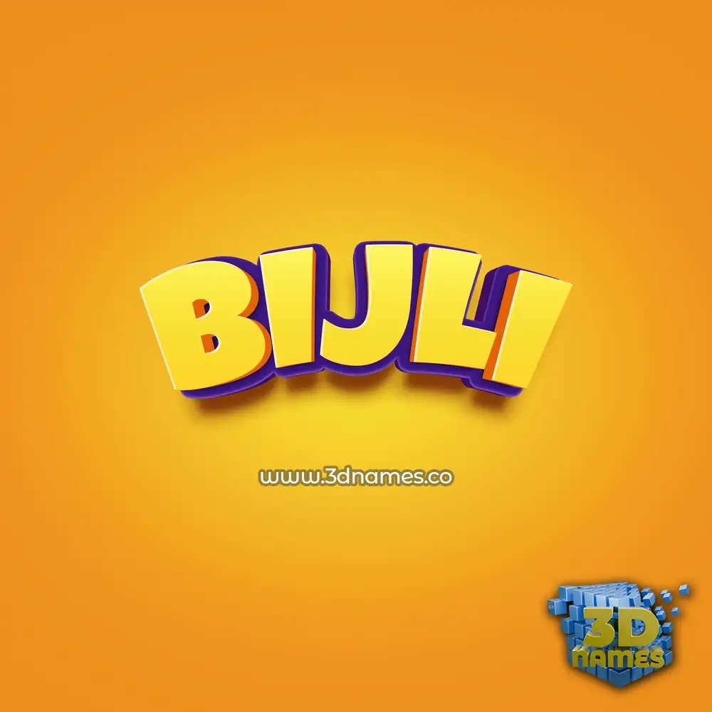 bijli in Orange Toon style - 3D name wallpaper