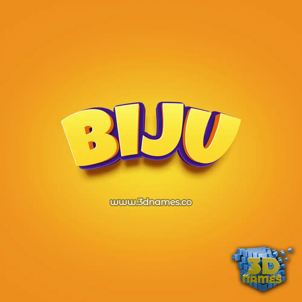 biju in Orange Toon style - 3D name wallpaper