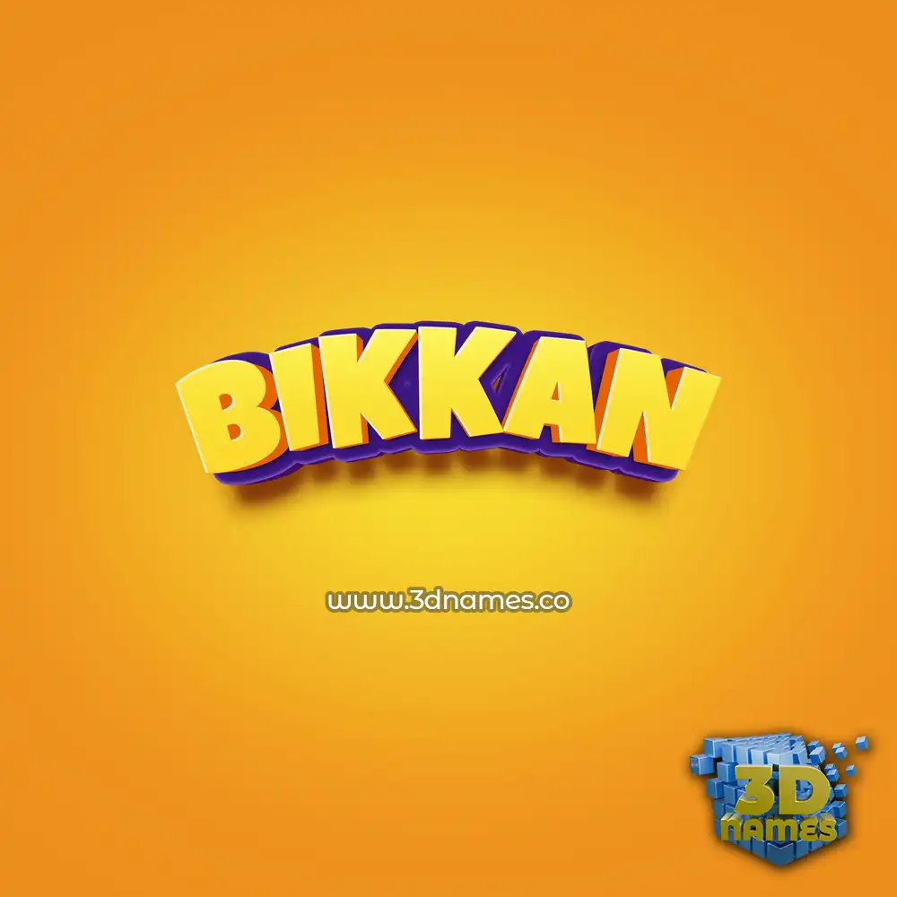 bikkan in Orange Toon style - 3D name wallpaper