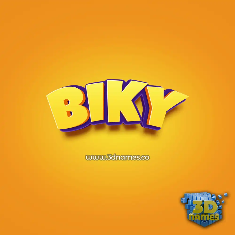biky in Orange Toon style - 3D name wallpaper