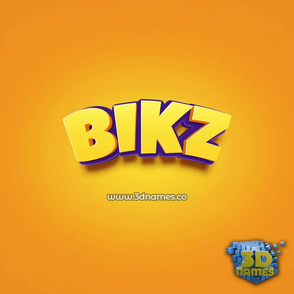 bikz in Orange Toon style - 3D name wallpaper