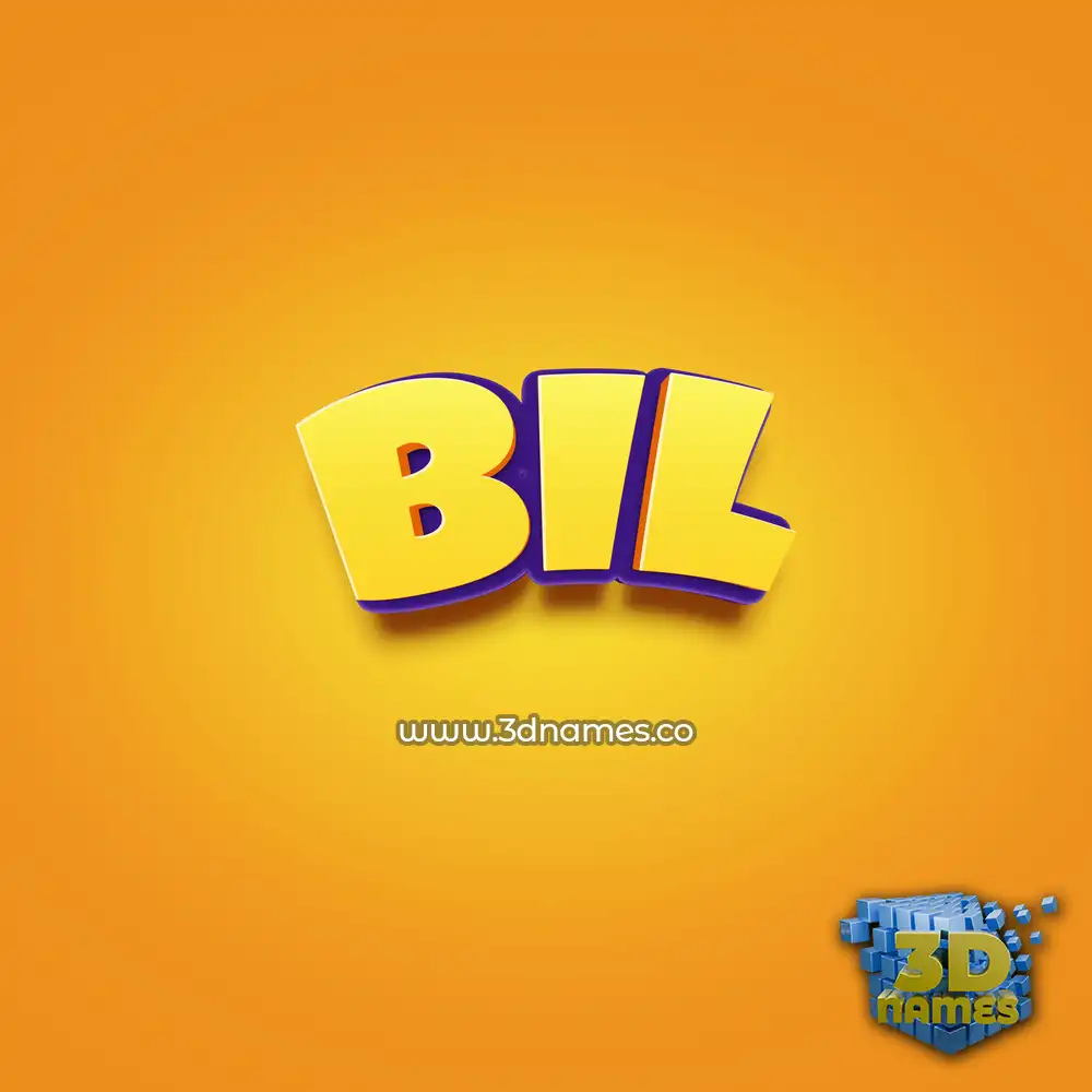 bil in Orange Toon style - 3D name wallpaper
