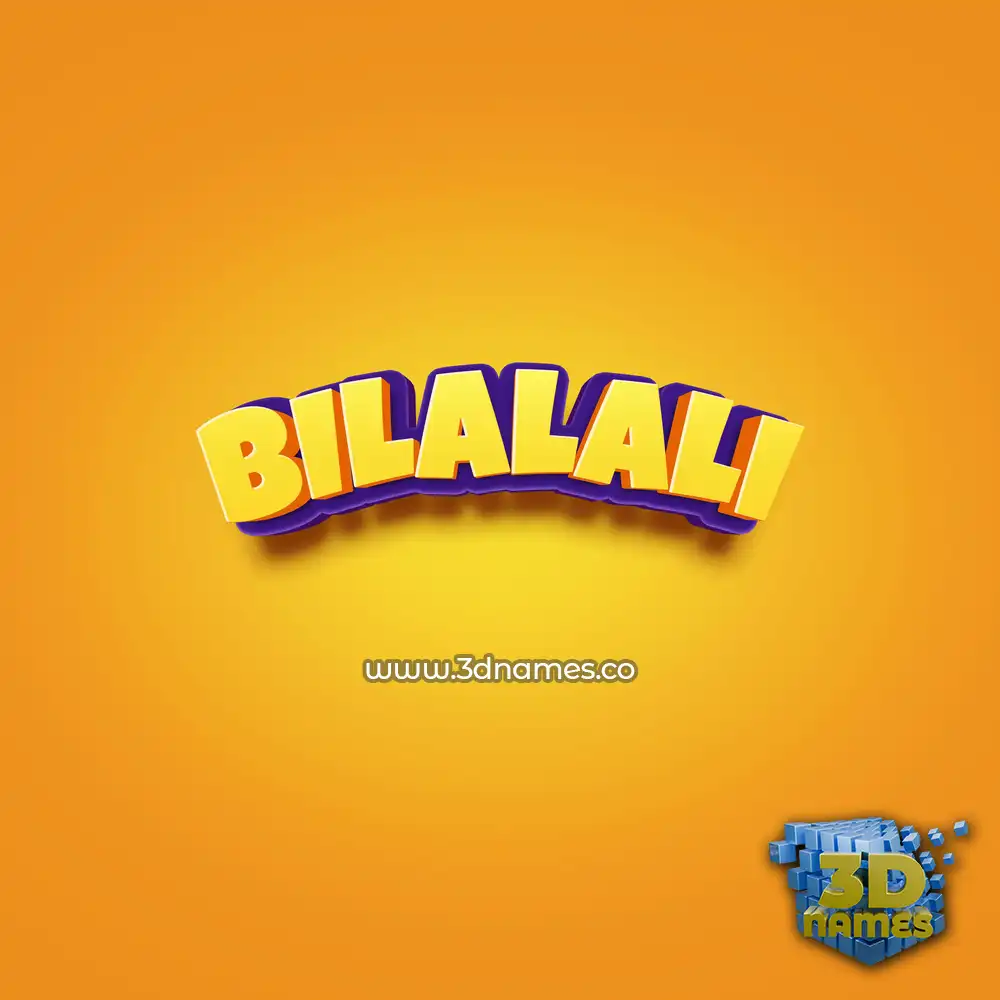 bilalali in Orange Toon style - 3D name wallpaper