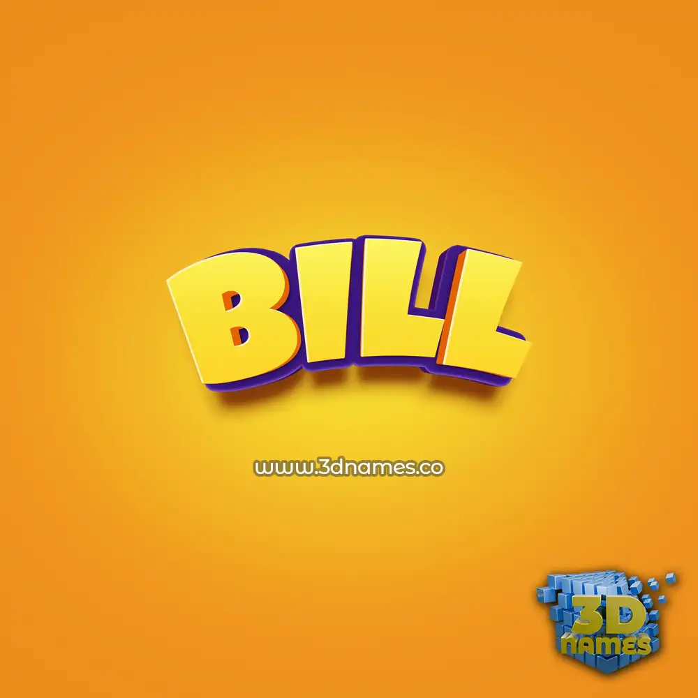 bill in Orange Toon style - 3D name wallpaper